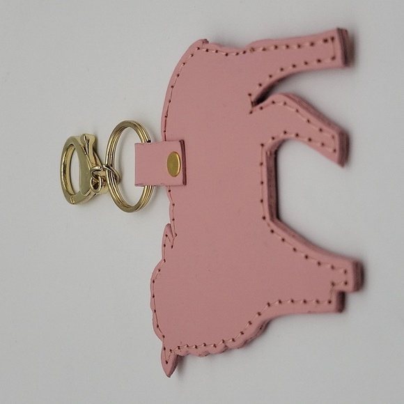 1976- Handmade Sheep Key Chain Genuine Leather Pink Color NWT - Picture 4 of 4